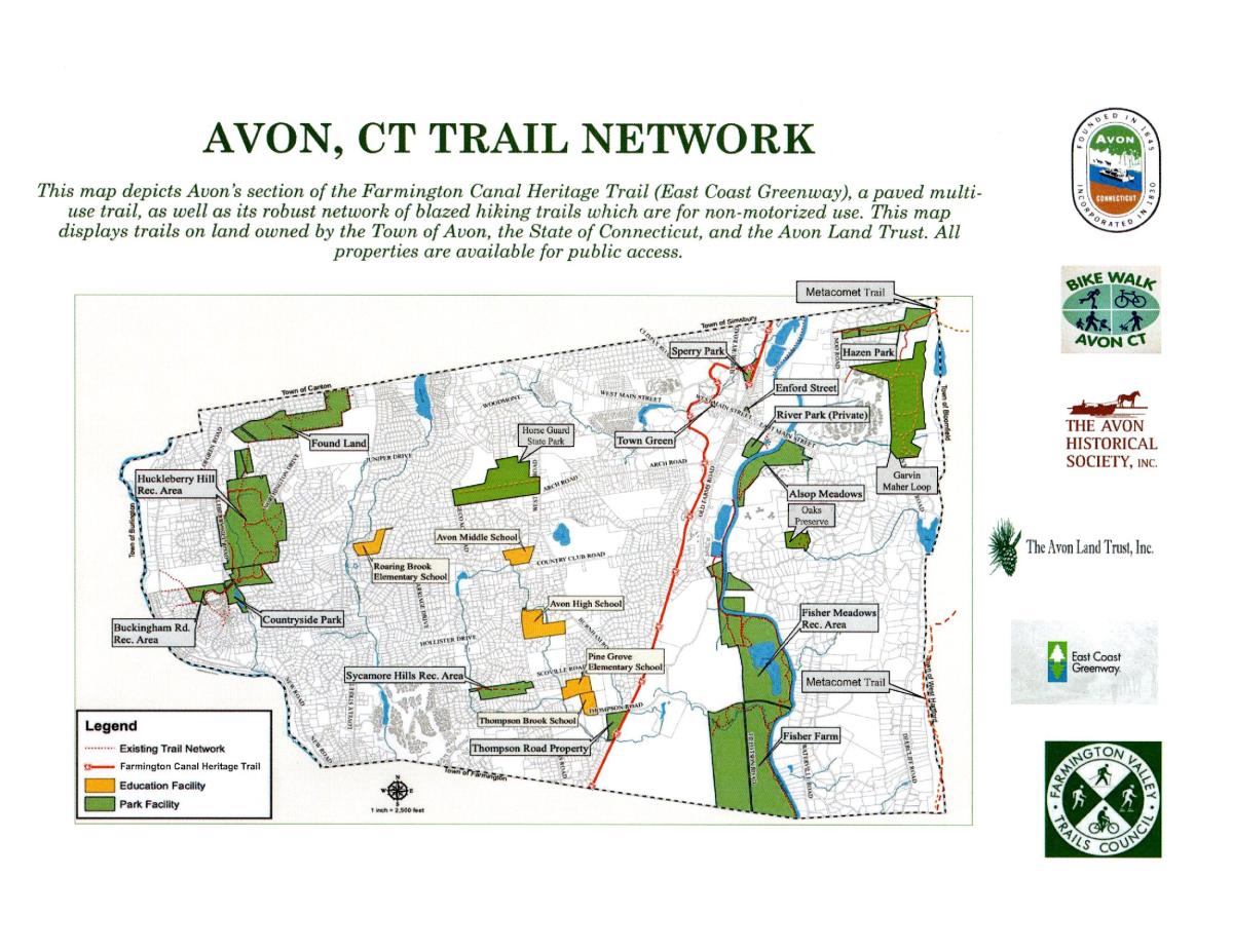 Avon, CT Trail Network Map