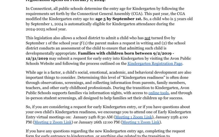 Kindergarten Registration Information 1-18-24